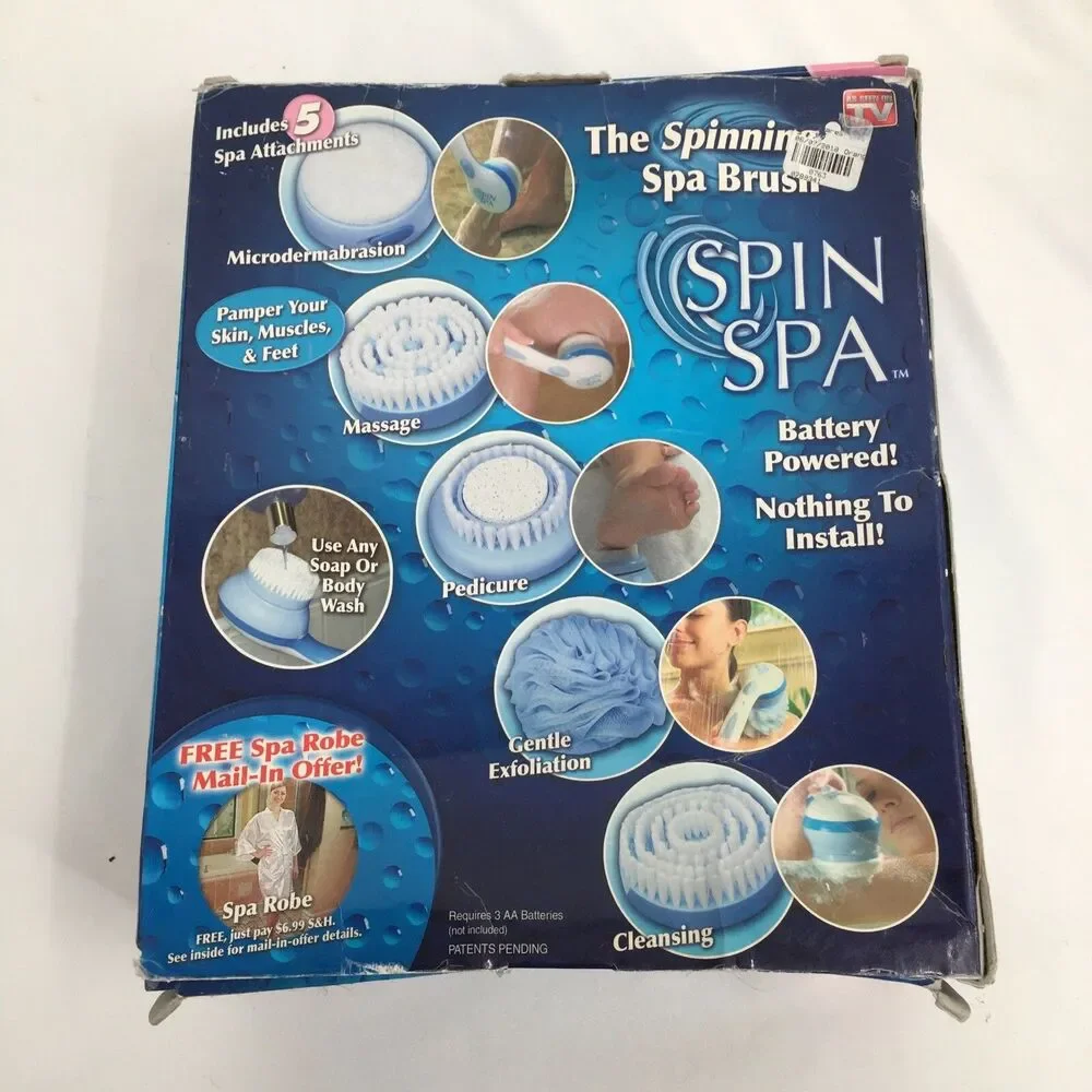 Spin Spa Spinning Spa Body Brush w/5 Attachments -As Seen on TV
